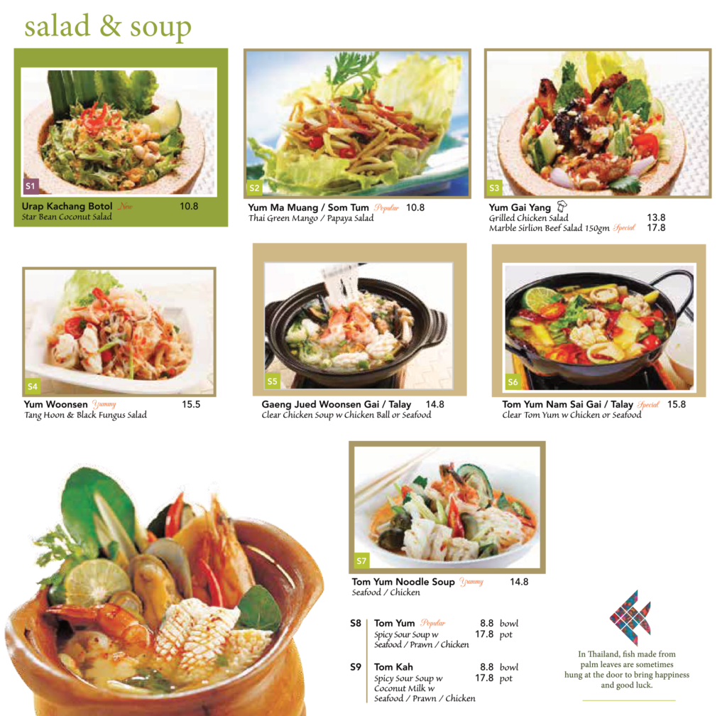 salad and soups menu