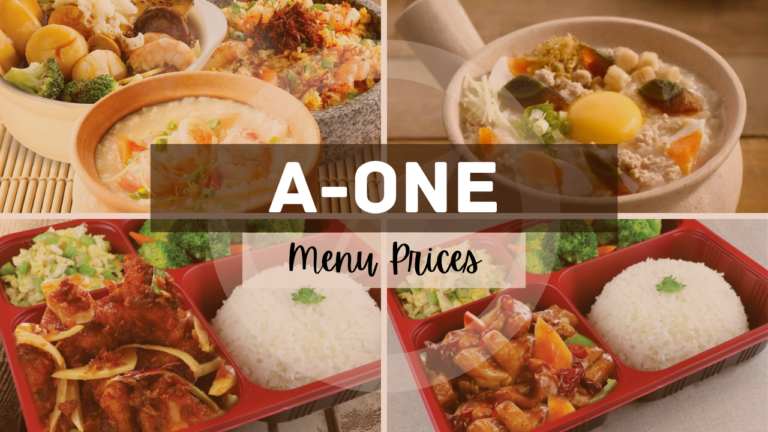 A-ONE MENU SINGAPORE & UPDATED PRICES 2024