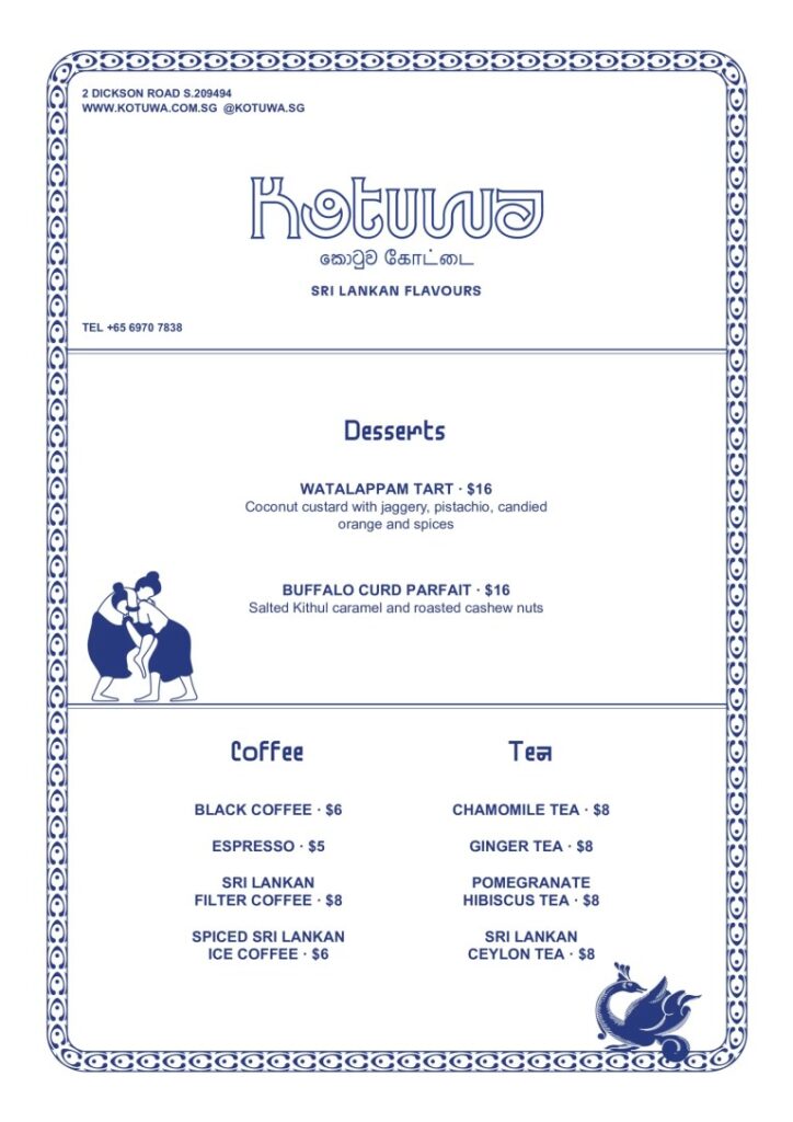 Kotuwa Singapore Menu