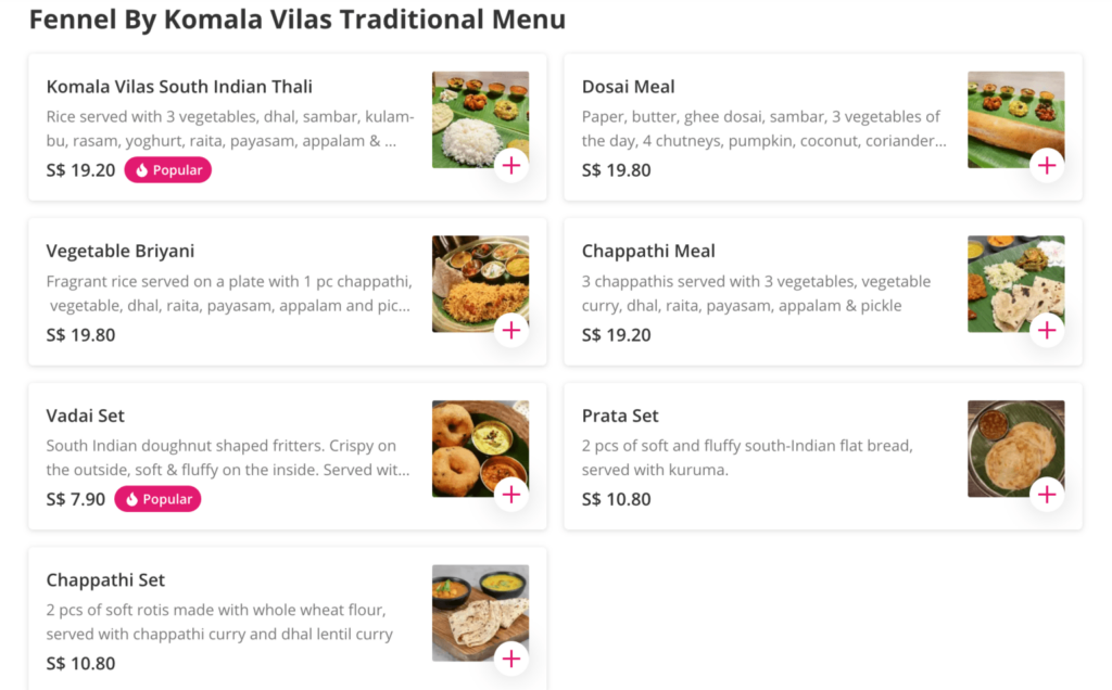 Komala-Vilas-Singapore-Menu