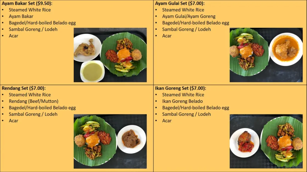 WARONG NASI PARIAMAN SINGAPORE MENU