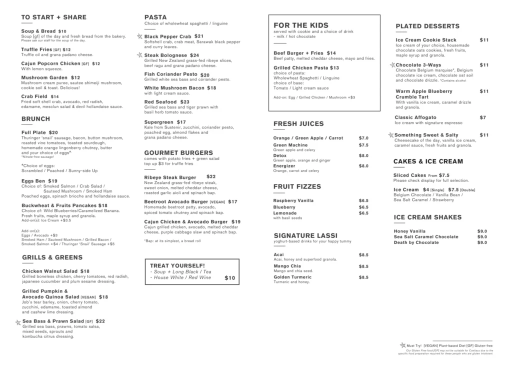 CEDELE BAKERY CAFE MENU SINGAPORE