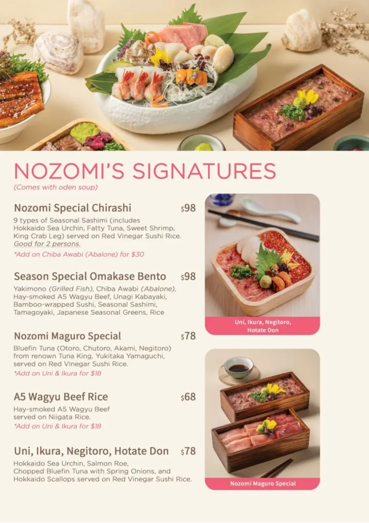 SIGNATURES MENU