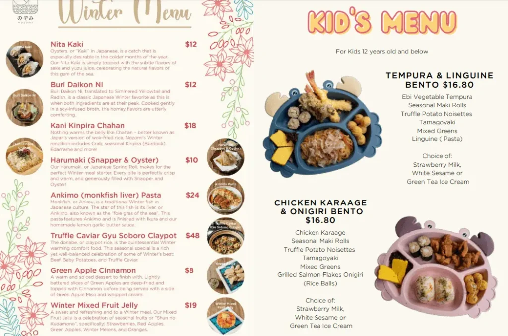 Winter Special Menu