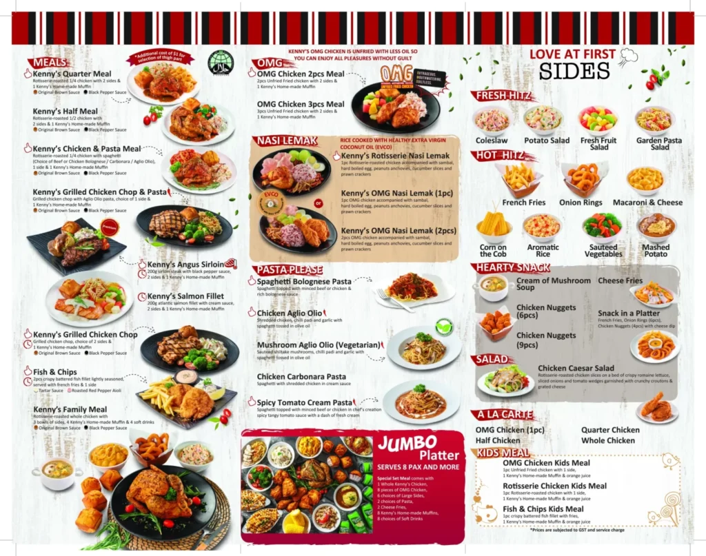 Kenny Rogers menu Singapore