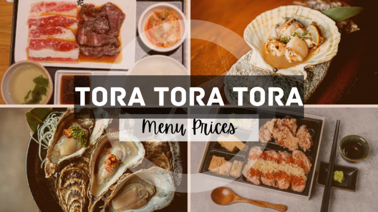 Tora Tora Tora Singapore Menu