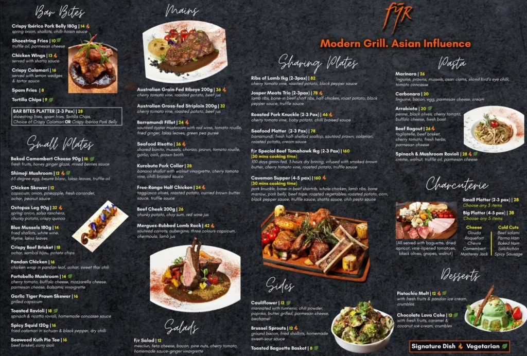 FYR SINGAPORE MENU PRICES