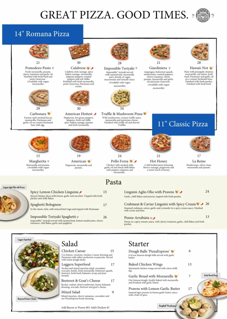 PIZZA EXPRESS MENU SINGAPORE