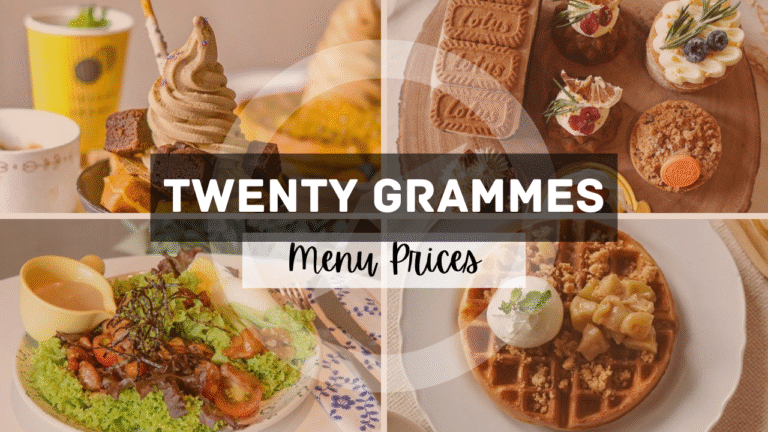 _Twenty Grammes Singapore Menu Prices