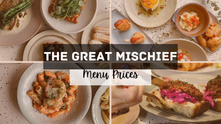 The Great Mischief Singapore Menu Prices