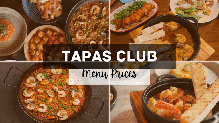 Tapas Club Singapore Menu Prices